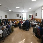 Foto Nicoloro G.   09/02/2020   Ravenna   Il 9 febbraio1849 nasceva la Repubblica Romana, una delle pagine piu\' significative del nostro Risorgimento, esperienza che anticipo\' l\' Unita\' d\' Italia e la sua Costituzione. La citta\' di Ravenna, forte delle sue radicate tradizioni risorgimentali , e\' l\' unica che ne festeggia i 171 anni dalla nascita, anche perche\' dopo la repentina caduta della stessa Repubblica Romana la citta\' fu protagonista della storica \' trafila garibaldina \'. Inoltre la sola provincia di Ravenna conta ben 53 \' circoli repubblicani \' attivi su piu\' di 150 presenti in tutta la Romagna e una diffusa presenza di esponenti del Partito Repubblicano nella vita politica e produttiva della regione. nella foto l\' interno di un circolo durante il pranzo per i festeggiamenti.