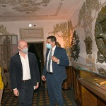 Foto Nicoloro G.   14/05/2021   Ravenna   Anteprima stampa dell' apertura del Museo Dante nell' ambito delle celebrazioni per il settimo centenario della morte del Sommo Poeta. nella foto il direttore del Museo Dante Maurizio Tarantino fa da guida alla visita del museo al governatore Stefano Bonaccini e al sindaco Michele de Pascale.