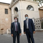 Foto Nicoloro G.   05/09/2020   Ravenna   Apertura delle celebrazioni nazionali per il 700° anniversario della morte del Sommo Poeta alla presenza del Capo dello Stato. nella foto il sindaco di Firenze Dario Nardella, a sinistra, e il sindaco di Ravenna Michele de Pascale.