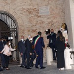 Foto Nicoloro G.   05/09/2020   Ravenna   Apertura delle celebrazioni nazionali per il 700° anniversario della morte del Sommo Poeta alla presenza del Capo dello Stato. nella foto il sindaco di Ravenna Michele de Pascale accompagna il presidente Sergio Mattarella a visitare la Tomba di Dante