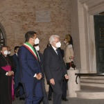 Foto Nicoloro G.   05/09/2020   Ravenna   Apertura delle celebrazioni nazionali per il 700° anniversario della morte del Sommo Poeta alla presenza del Capo dello Stato. nella foto il presidente Sergio Mattarella e il sindaco di Ravenna Michele de Pascale.