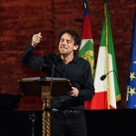 Foto Nicoloro G.   05/09/2020   Ravenna   Apertura delle celebrazioni nazionali per il 700° anniversario della morte del Sommo Poeta alla presenza del Capo dello Stato. nella foto l' attore Elio Germano mentre legge il XXXIII canto del Paradiso.