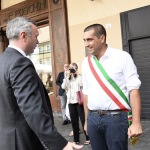 12/08/2022  Ravenna  E' approdata nel porto di Ravenna la prima nave proveniente dall' Ucraina con un carico di 15mila tonnellate di mais per uso zootecnico. nella foto a sinistra l' ambasciatore ucraino Yaroslav Melnyk e il sindaco di Ravenna Michele de Pascale.