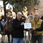 24/10/2021   Ravenna   Nell\' ambito delle Celebrazioni dantesche sono arrivati in citta\' i cavalieri dell\' associazione \' Natura a Cavallo \' che hanno portato a termine la mappatura del Cammino di Dante a cavallo, un itinerario che prevede andata e ritorno tra le citta\' di Ravenna e Firenze. nella foto da sinistra Oliviero Resta, organizzatore del \' Cammino di Dante a cavallo \' e Mauro Ferrari, presidente dell\' associazione  \' Natura a Cavallo \'.