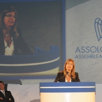 Foto Nicoloro G. 13/06/2011 Milano Assemblea annuale dell’ Assolombarda. nella foto L'intervento di Emma Marcegaglia