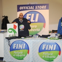 Foto Nicoloro G. 11/02/2011 Rho Fiera Milano Assemblea Costituente di " Futuro e Liberta' " che ha visto la partecipazione di delegati da tutt' Italia. nella foto Uno stand