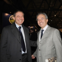 Foto Nicoloro G. 11/02/2011 Rho Fiera Milano Assemblea Costituente di " Futuro e Liberta' " che ha visto la partecipazione di delegati da tutt' Italia. nella foto Gad Lerner – Adolfo Urso