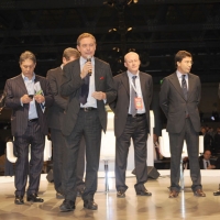 Foto Nicoloro G. 11/02/2011 Rho Fiera Milano Assemblea Costituente di " Futuro e Liberta' " che ha visto la partecipazione di delegati da tutt' Italia. nella foto Adolfo Urso e altri esponenti della nuova formazione politica
