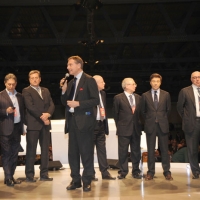 Foto Nicoloro G. 11/02/2011 Rho Fiera Milano Assemblea Costituente di " Futuro e Liberta' " che ha visto la partecipazione di delegati da tutt' Italia. nella foto Adolfo Urso e altri esponenti della nuova formazione politica