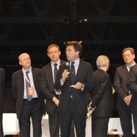 Foto Nicoloro G. 11/02/2011 Rho Fiera Milano Assemblea Costituente di " Futuro e Liberta' " che ha visto la partecipazione di delegati da tutt' Italia. nella foto Bocchino e altri esponenti della nuova formazione politica
