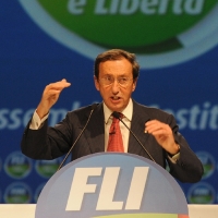 Foto Nicoloro G. 11/02/2011 Rho Fiera Milano Assemblea Costituente di " Futuro e Liberta' " che ha visto la partecipazione di delegati da tutt' Italia. nella foto Gianfranco Fini
