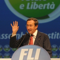 Foto Nicoloro G. 11/02/2011 Rho Fiera Milano Assemblea Costituente di " Futuro e Liberta' " che ha visto la partecipazione di delegati da tutt' Italia. nella foto Gianfranco Fini