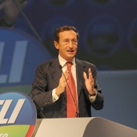 Foto Nicoloro G. 11/02/2011 Rho Fiera Milano Assemblea Costituente di " Futuro e Liberta' " che ha visto la partecipazione di delegati da tutt' Italia. nella foto Gianfranco Fini