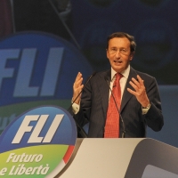 Foto Nicoloro G. 11/02/2011 Rho Fiera Milano Assemblea Costituente di " Futuro e Liberta' " che ha visto la partecipazione di delegati da tutt' Italia. nella foto Gianfranco Fini