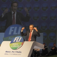 Foto Nicoloro G. 11/02/2011 Rho Fiera Milano Assemblea Costituente di " Futuro e Liberta' " che ha visto la partecipazione di delegati da tutt' Italia. nella foto Gianfranco Fini