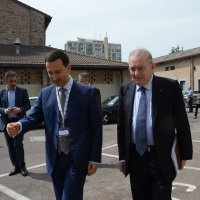 Foto Nicoloro G.  12/06/2015   Ravenna   Assemblea generale della Confindustria di Ravenna, sul tema \" Impresa e Giustizia \", nell\' ambito dei festeggiamenti per i 70 anni dell\' Organizzazione ravennate. nella foto, a sinistra, il presidente di Confindustria Ravenna Guido Ottolenghi e il presidente di Confindustria Giorgio Squinzi