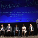 Foto Nicoloro G.   14/07/2022   Ravenna   Seconda giornata conclusiva dell' Assemblea nazionale delle Province. nella foto da sinistra Pasquale Gandolfi, presidente Provincia Bergamo, Gianni Lorenzetti, presidente Provincia Massa Carrara, Michele Strianese, presidente Provincia Salerno, Enrico Bussalino, presidente Provincia Alessandria, Stefania Proietti, presidente Provincia Perugia, Pierluigi Peracchini, presidente Provincia della Spezia e Gianni Trovati giornalista del Sole24Ore.