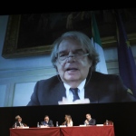Foto Nicoloro G.   13/07/2022   Ravenna   Assemblea nazionale delle Province. nella foto in collegamento video il ministro Renato Brunetta.