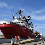 Foto Nicoloro G.   16/07/2025   Ravenna   E' attraccata  al porto di Ravenna la nave ong Ocean Viking con a bordo soltanto 16 migranti salvati davanti alle coste libiche. nella foto