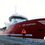 Foto Nicoloro G.   21/03/2024   Porto Corsini - Ravenna   Ha attraccato al terminal di Porto Corsini la nave Ong \' Life Support \' di Emergwncy con a bordo 71 migranti, 70 uomini, dei quali 3 minori, e 1 donna.  In particolare 61 vengono dal Bangladesh, 9 dall\' Eritrea e 1 dall\' Egitto. nella foto la nave Ong Life Support di Emergency.