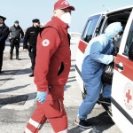21/03/2024   Porto Corsini - Ravenna   Ha attraccato al terminal di Porto Corsini la nave Ong ' Life Support ' di Emergwncy con a bordo 71 migranti, 70 uomini, dei quali 3 minori, e 1 donna.  In particolare 61 vengono dal Bangladesh, 9 dall' Eritrea e 1 dall' Egitto. nella foto i migranti vengono accompagnati a bordo di pulmini della CRI in una struttura per l' identificazione e i piu' accurati controlli sanitari.