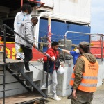 Foto Nicoloro G.   25/05/2024   Ravenna   E' approdata nel porto di Ravenna la nave ong Sea Eye con a bordo 52 migranti di cui 6 minori. nella foto un momento dello sbarco.