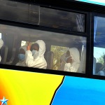 Foto Nicoloro G.   13/05/2025   Ravenna   E' approdata nel porto di Ravenna la nave ong tedesca Humanity 1 con a bordo 125 migranti. Tra tutti anche 4 donne e circa 50 minori non accompagnati. La maggior parte provenienti dall' Eritrea e dall' Etiopia, ma anche dal Sudan, dall' Efitto e dal Pakistan. Nei racconti dei migranti le testimonianze delle tante difficolta' per sfuggire alle guerre prima e alle torture dei libici dopo. Alcuni hanno raccontato di essere stati rapiti e venduti come schiavi. nella foto i migranti con un autobus vengono trasferiti in un centro dove saranno sottoposti ad accurate visite mediche e all' identificazione da parte della Polizia.
