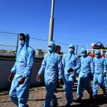 22/04/2025   Ravenna   Ha attraccato al porto di Ravenna la nave ong Life Support di Emergency con a bordo 82 migranti tra cui 11 donne,  una donna incinta al sesto mese, 2 donne minori non accompagnate, 23  uomini minori non accompagnati, 1 bambino e una bambina  accompagnati. Tutti partiti dalla Libia provengono dal Sudan, dall' Eritrea, dall' Etiopia, dal Ghana, dal Togo e dalla Nigeria. nella foto un momento dello sbarco dei migranti.
