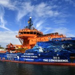 Foto Nicoloro G.   06/05/2025   Ravenna   Ha attraccato nel porto di Ravenna la nave ong Solidaire con a bordo 67 migranti tra i quali 9 minori non accompagnati. Tutti uomini provenienti dal Bangladesh tranne due provenienti dall\' Egitto e due dal Marocco. nella foto la nave ong Solidaire al suo arrivo nel porto di Ravenna.