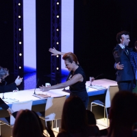 Foto Nicoloro G.  19/06/2013 Milano Terza giornata di audizioni di X Factor in un teatro Dal Verme gremito di pubblico entusiasta. nella foto Morgan– Simona Ventura – Mika – Elio 