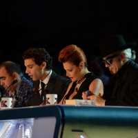 Foto Nicoloro G.  19/06/2013 Milano Terza giornata di audizioni di X Factor in un teatro Dal Verme gremito di pubblico entusiasta. nella foto Elio – Mika – Simona Ventura – Morgan