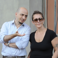 Foto Nicoloro G. 15/09/2011 Dozza ( Bologna ) Ventitreesima edizione della Biennale del Muro Dipinto, manifestazione di arte contemporanea che vede impegnati alcuni artisti scelti tra numerosi che propongono bozzetti per ornare le facciate delle case del borgo medievale in provincia di Bologna. Iniziativa nata nel 1960 e che vede il contributo del Museo d’ Arte Moderna di Bologna. nella foto Gianfranco Maraniello – Fabiola Naldi