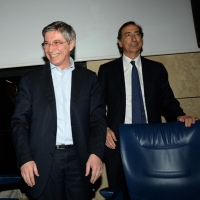Foto Nicoloro G.  26/03/2014  Bologna   A 400 giorni dall\' Expo 2015 si è svolto un incontro che, partendo dal tema \" Nutrire il pianeta \", si pone l\' obiettivo di portare l\' attenzione dall\' Esposizione direttamente ai campi e agli stabilimenti produttivi della regione Emilia-Romagna. nella foto da sinistra il presidente della Regione Vasco Errani e il commissario unico per ExpÃ² Giuseppe Sala.