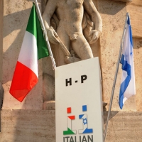 Foto Nicoloro G. 14/06/2011 Milano Isolatissima contestazione ai margini del Business Forum Italian-Israeli da parte di attivisti anti-Israele. nella foto Il cartello dell\'evento