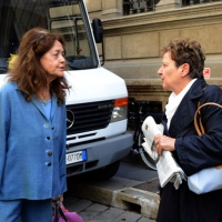 Foto Nicoloro G. 30/05/2013 Milano E' stata allestita nel Piccolo Teatro di via Rovello la camera ardente per Franca Rame, l' attrice si è spenta a 84 anni nella sua casa di Porta Romana a Milano. nella foto Milly Moratti – Marilena Adamo