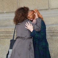 Foto Nicoloro G. 30/05/2013 Milano E' stata allestita nel Piccolo Teatro di via Rovello la camera ardente per Franca Rame, l' attrice si è spenta a 84 anni nella sua casa di Porta Romana a Milano. nella foto Due amiche