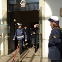 Foto Nicoloro G. 30/01/2012 Milano Allestita in una sala del Comando della Polizia Municipale in piazza Beccaria la camera ardente per il vigile Nicolo' Savarino, ucciso travolto da un SUV. nella foto Colleghi e comuni  cittadini rendono omaggio alla salma del vigile ucciso