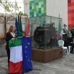 Foto Nicoloro G.   01/10/2020  Conselice ( RA ) Celebrazione del 14° anniversario del Monumento alla Liberta' di Stampa. nella foto la sindaca di Conselice Paola Pula.
