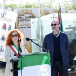Foto Nicoloro G.   01/10/2022   Conselice ( RA )   Celebrazione del XVI° anniversario del monumento alla stampa clandestina e alla liberta' di stampa. nella foto la sindaca Paoloa Pula e il giornalista di ' Avvenire ' Nello Scavo.
