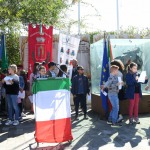 Foto Nicoloro G.   01/10/2022   Conselice ( RA )   Celebrazione del XVI° anniversario del monumento alla stampa clandestina e alla liberta\' di stampa. nella foto studenti si alternano nella lettura di brani sulla liberta\' di stampa.