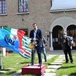 Foto Nicoloro G.   01/05/2020   Ravenna   Celebrazione del Primo Maggio. Con il messaggio ' Il lavoro in sicurezza per costruire il futuro ' si e' svolta la celebrazione della Festa dei lavoratori in una piazza praticamente deserta come voluto dalle disposizioni vigenti. nella foto il sindaco di Ravenna Michele de Pascale.