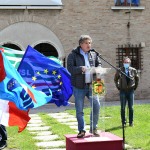 Foto Nicoloro G.   01/05/2020   Ravenna   Celebrazione del Primo Maggio. Con il messaggio ' Il lavoro in sicurezza per costruire il futuro ' si e' svolta la celebrazione della Festa dei lavoratori in una piazza praticamente deserta come voluto dalle disposizioni vigenti. nella foto il segretario CISL Ravenna Roberto Baroncelli.