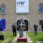 Foto Nicoloro G.   01/05/2020   Ravenna   Celebrazione del Primo Maggio. Con il messaggio ' Il lavoro in sicurezza per costruire il futuro ' si e' svolta la celebrazione della Festa dei lavoratori in una piazza praticamente deserta come voluto dalle disposizioni vigenti. nella foto il segretario CISL Ravenna Roberto Baroncelli.