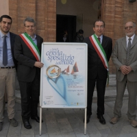 Foto Nicoloro G. 19/05/2012 Cervia (FC) Nell’ ambito delle celebrazioni per i cento anni di Milano Marittima e’ stata ufficialmente presentata la 568° edizione dello Sposalizio del Mare dal sindaco di Cervia-Milano Marittima Roberto Zoffoli alla presenza dell’ assessore al Turismo del comune di Milano Franco D’ Alfonso che nell’ occasione ha dichiarato Milano Marittima il mare ufficiale dell’ Expo 2015. La cerimonia dello Sposalizio del Mare avverra’ domenica 20 maggio alla presenza anche del sindaco di Milano Giuliano Pisapia. nella foto Michele De Pascale – Franco D' Alfonso – Roberto Zoffoli – Gianni Confalonieri