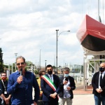 Foto Nicoloro G.   15/05/2021   Ravenna   Celebrazioni per il Moro di Venezia, a 30 anni dal varo, avvenuto il 15/04/1991 e della vittoria del Mondiale IACC. nella foto lo skipper Paul Cayard durante il suo intervento alla cerimonia.
