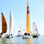 Foto Nicoloro G.   15/08/2022   Cervia (RA)   30° edizione di \' Cervia, la spiaggia ama il libro \' con il tradizionale arrivo degli scrittori dal mare su storiche imbarcazioni e sbarco sulla spiaggia di Cervia. nella foto l\' arrivo delle imbarcazioni storiche.