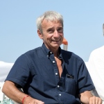 Foto Nicoloro G.   15/08/2022   Cervia (RA)   30° edizione di ' Cervia, la spiaggia ama il libro ' con il tradizionale arrivo degli scrittori dal mare su storiche imbarcazioni e sbarco sulla spiaggia di Cervia. nella foto lo scrittore Enrico Franceschini.