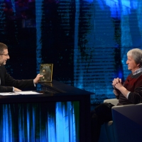 Foto Nicoloro G.  09/03/2014  Milano   Trasmissione televisiva su Rai 3 \" Che tempo che fa \". nella foto  Fabio Fazio e il critico d\' arte Flavio Caroli.