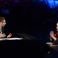 Foto Nicoloro G.  09/03/2014  Milano   Trasmissione televisiva su Rai 3 \" Che tempo che fa \". nella foto  Fabio Fazio e il critico d\' arte Flavio Caroli.