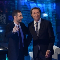Foto Nicoloro G.  09/03/2014  Milano   Trasmissione televisiva su Rai 3 " Che tempo che fa ". nella foto Fabio Fazio e il regista premio Oscar Paolo Sorrentino.